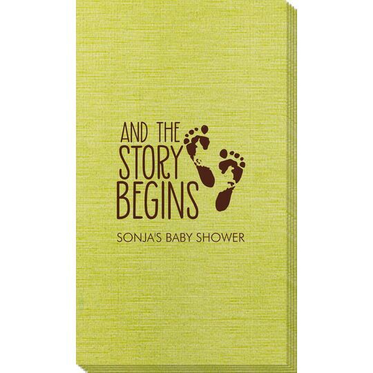 And The Story Begins with Baby Feet Bamboo Luxe Guest Towels
